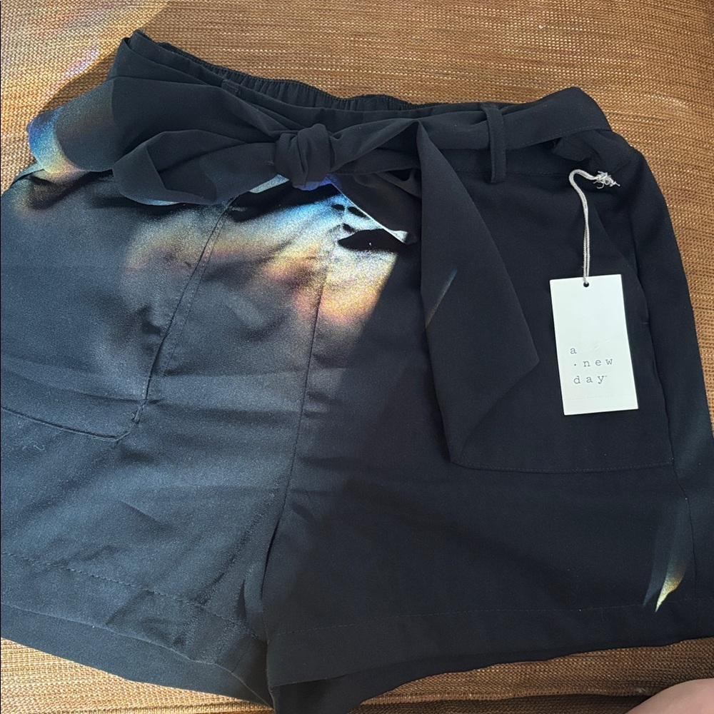A New Day paperbag shorts black size S